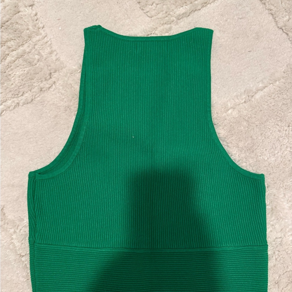 Akira Green Ribbed Tank Top - Picture 3 of 3